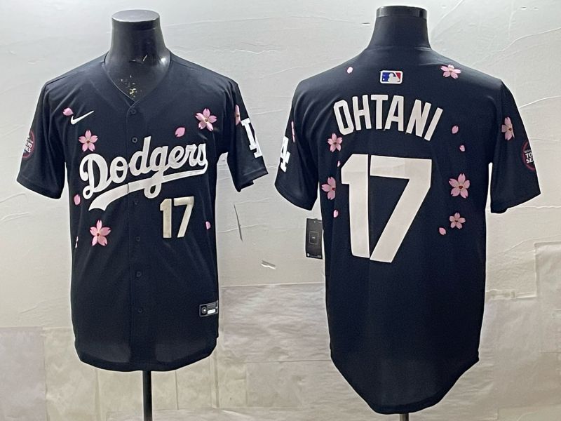 Men 2025 Nike Los Angeles Dodgers #17 Ohtani Black Game MLB Jersey 07->los angeles dodgers->MLB Jersey